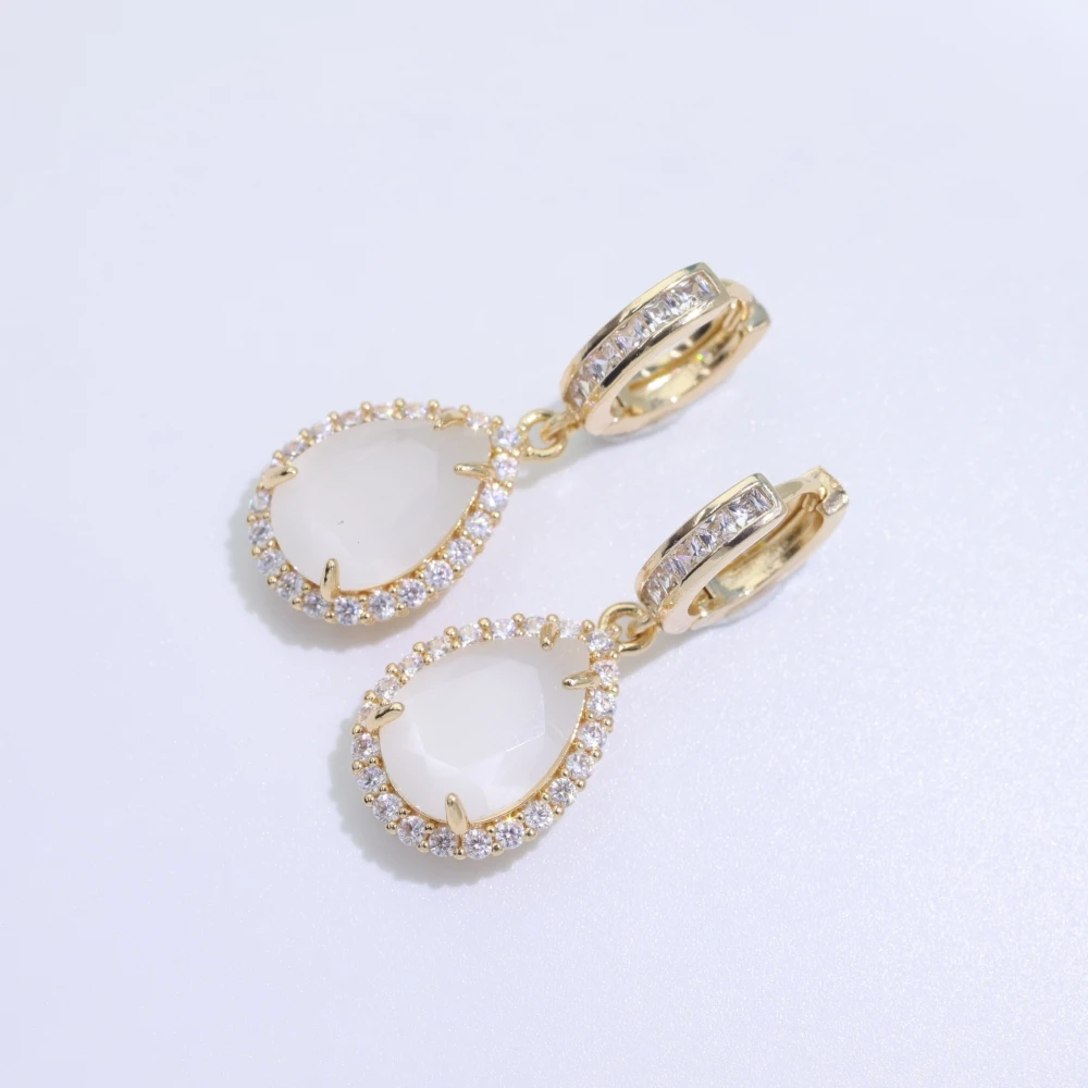 1 Pair Fashion Water Droplets Dangle Earrings for Women Zirconia Earring Jewelry Wedding Party Accessories