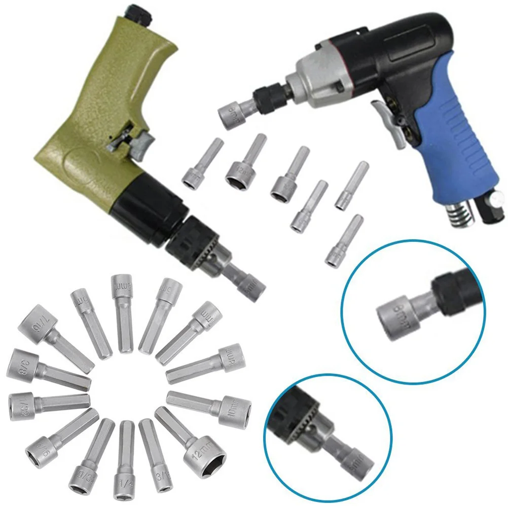 

14 pcs Hex Shank Screwdriver Bits Set 3/16 1/4 9/32 5/16 11/32 3/8 7/16 Inch 5Mm 5.5Mm 6Mm 7Mm 8Mm 10Mm 12Mm For Drill Impact