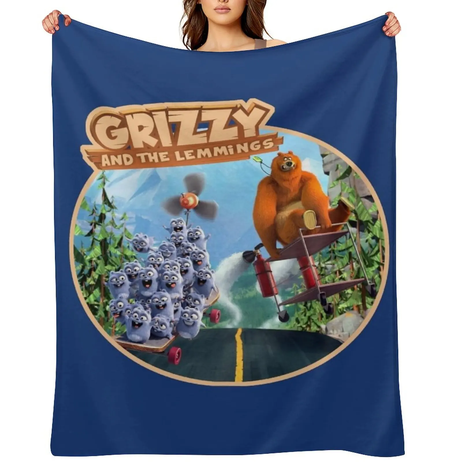 

grizzy and the lemmings Throw Blanket Nap Stuffeds Luxury Brand Blankets