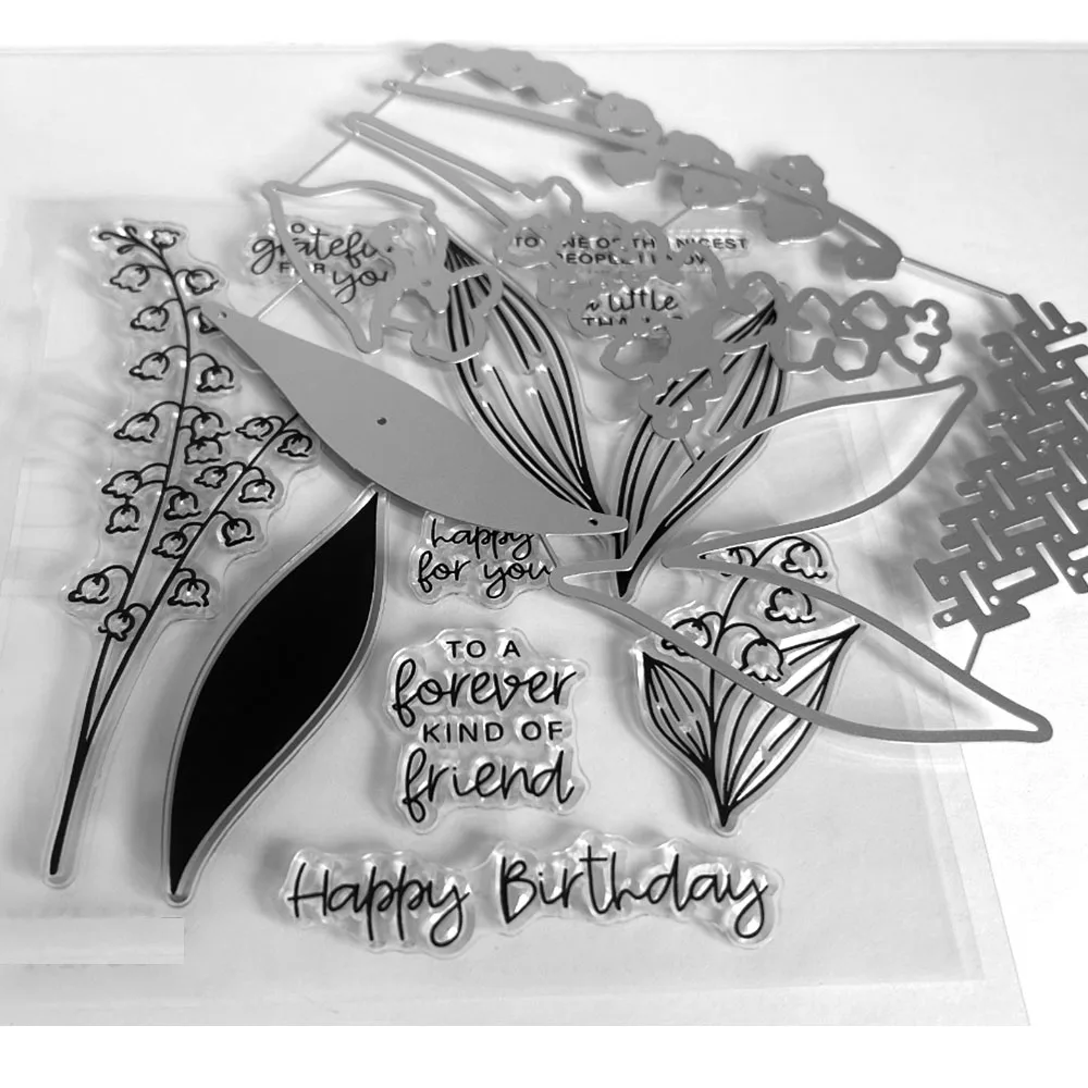 Thanks Flowers Stamps And Dies 2026 New Arrivals For Scrapbook And Stamping Albums Card Stencils Wish French Kids Craft - view 3