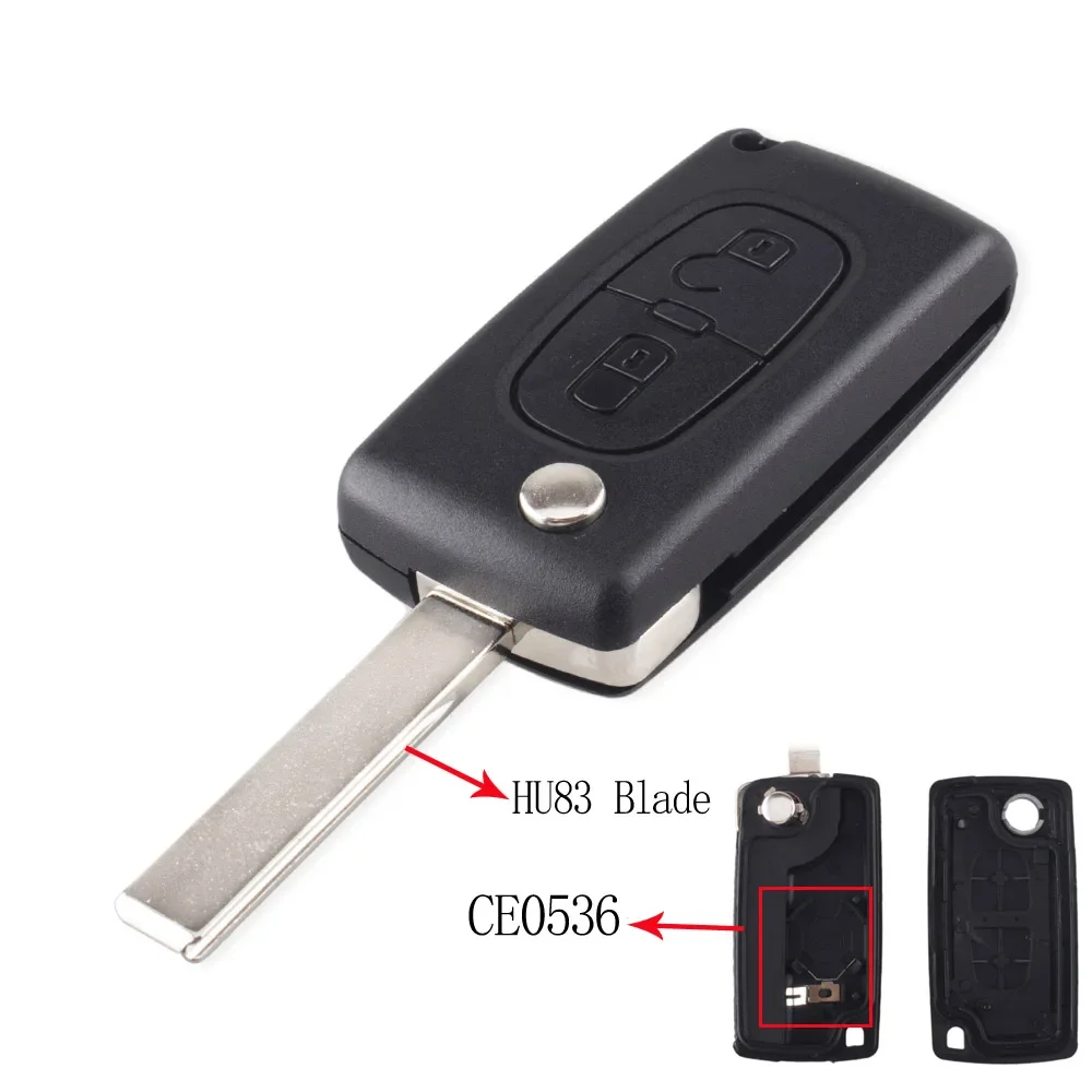 KEYYOU 3 Tasten Flip Remote Auto Schlüssel Fall Fob Shell Für CITROEN C2 C3 C4 C5 C6 C8 XSARA PICASSO mit Klinge Nut CE0536