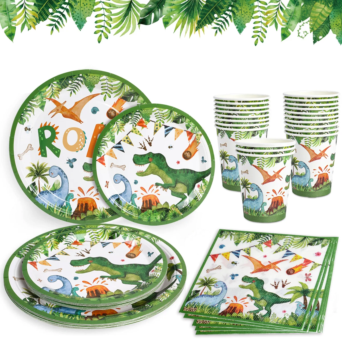 Dinosaur Cupcake Stand Birthday Party Decoration Kids Boy Girl Dino Wedding Birthday Party Supplies Favors Baby Shower Decor