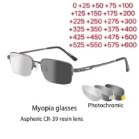 Gafas de sol fotocromáticas para miopía para hombres y mujeres, lentes camaleón con corrección de dioptrías, gafas para miopía +0,5 a +0,75 +1,0 +2 a +6,0