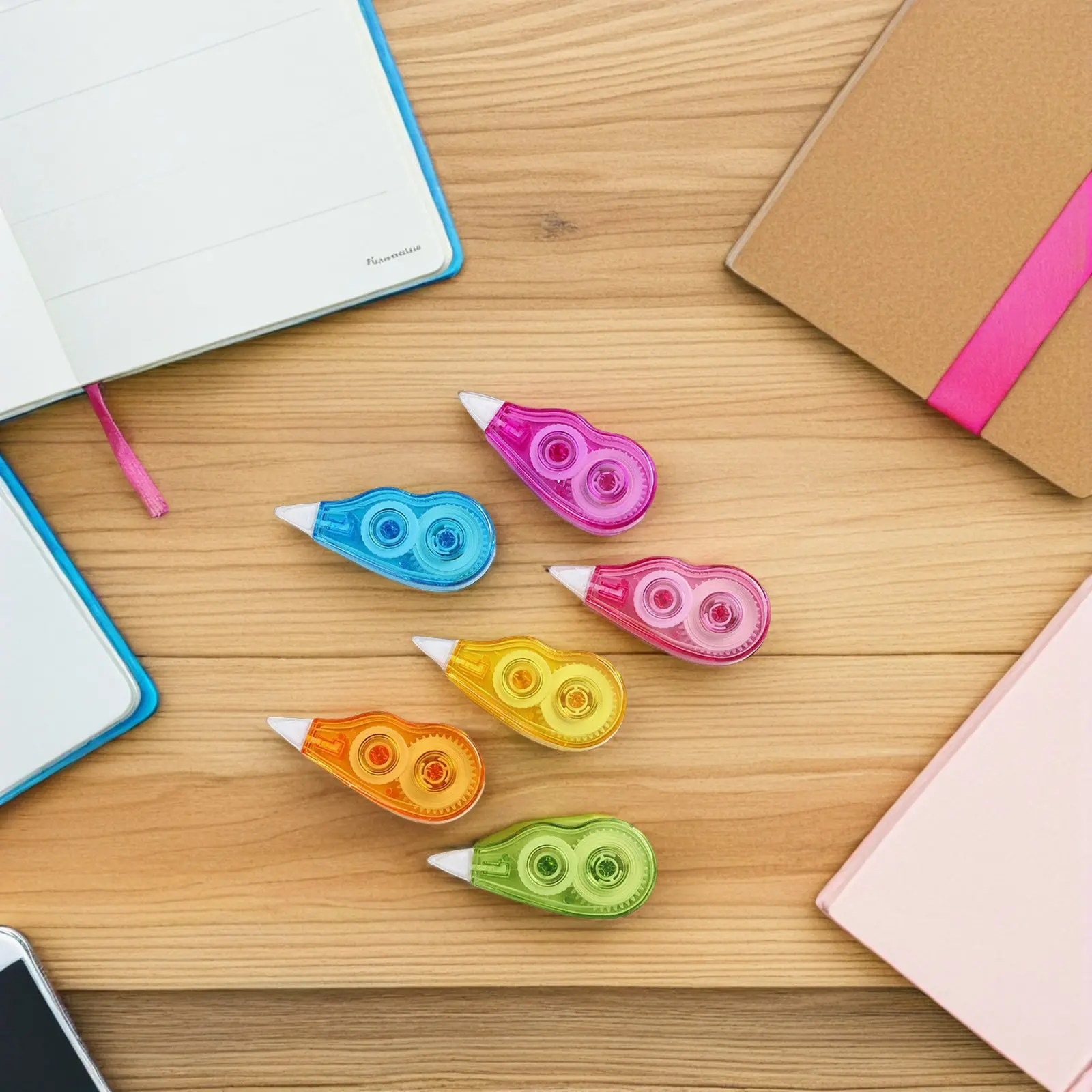 6Pcs Creative White Correction Tape for Students Portable Free Convenient Writing Correction Office School
