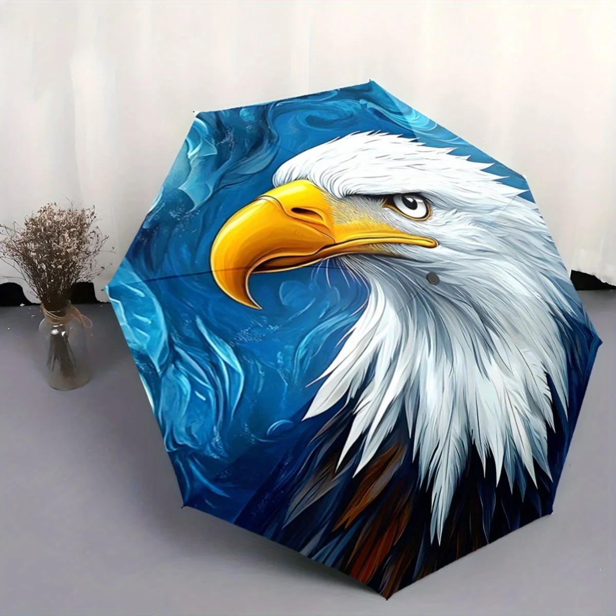 

Automatic Open/Close Umbrella with Eagle Head Design - Compact Folding Umbrella, Windproof & Portable for Travel, Everyday Use