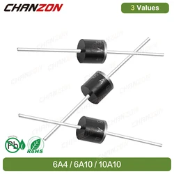 100% Original Genuine 20 Pcs 6A4 6A10 10A10 R-6 6A 10A 400V 1000V Electronic High Power Axial Silicon Rectifier Diode