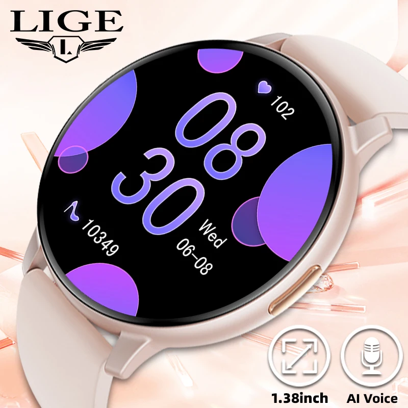 

LIGE 2025 Новый голосовой помощник Bluetooth Call Smartwatch Монитор сердечного ритма IP67 Водонепроницаемый спортивный фитнес-трекер Смарт-часы