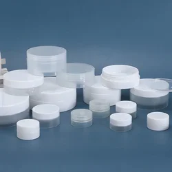 50Pcs White Clear Cosmetic Jar Travel Makeup Container Pots Mini Sample Bottle For Face Cream Lip Balm Containers Wholeasle