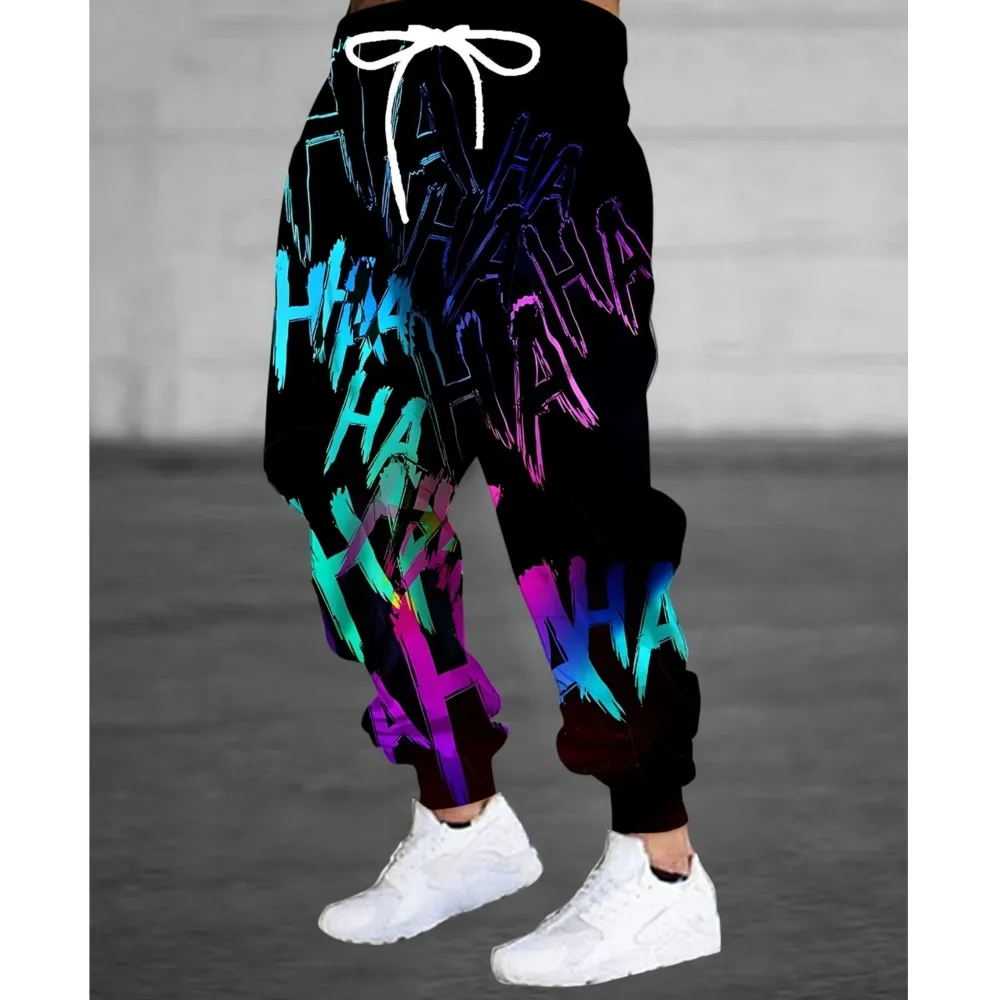 Abstract Graffiti Print Street Pants Men's Side Pockets Elastic Drawstring Sweatpants Joggers Pants For Men Casual Trousers Fall
