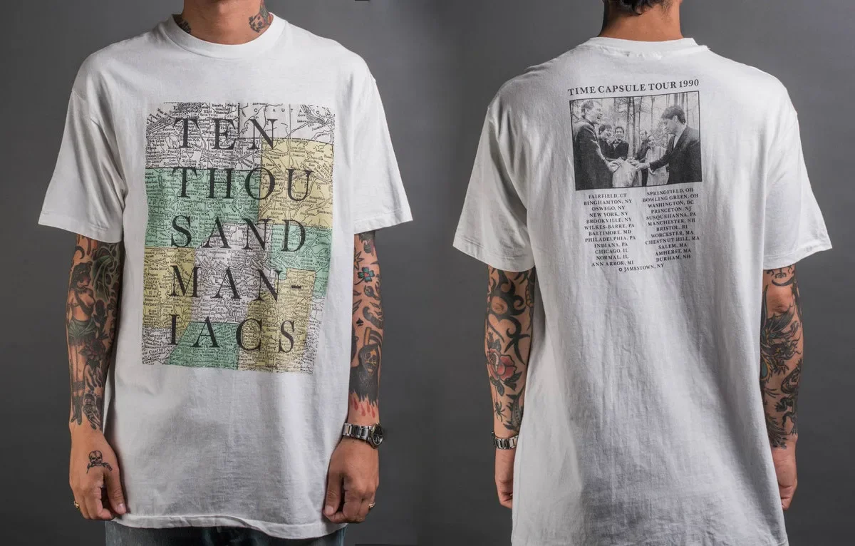 Vintage 1990 10,000 Maniacs Time Capsule Tour T-Shirt