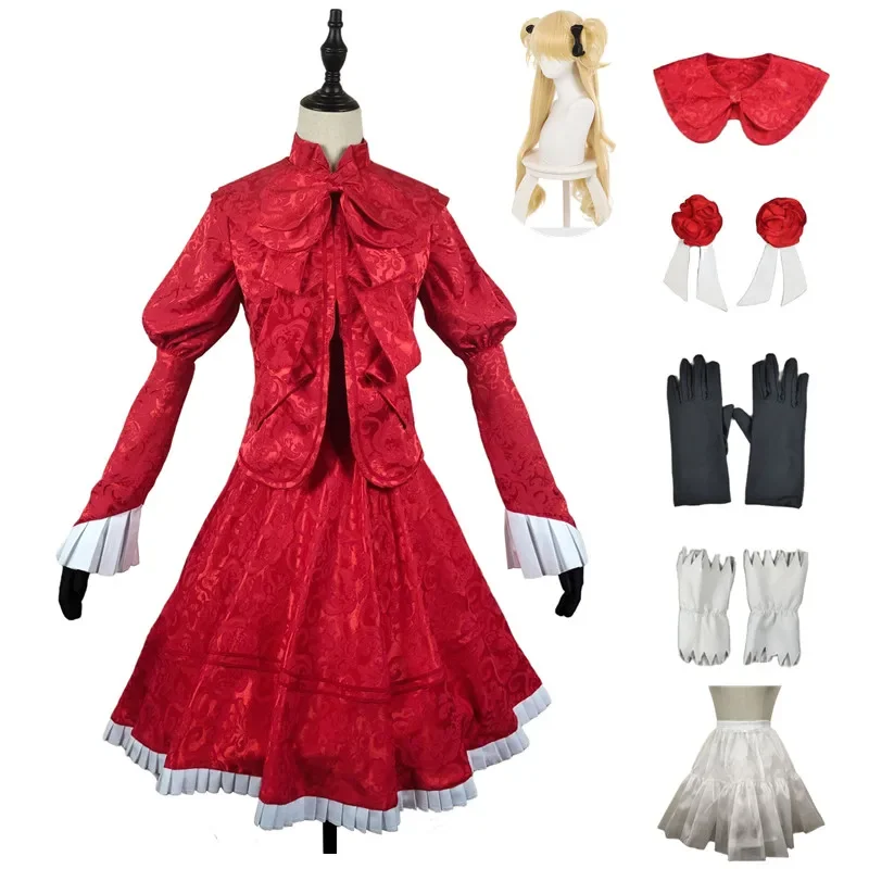 Anime SHADOWS HOUSE Cosplay Kate Maid Costumes Uniforms Halloween Women Outfits Dress Wig Top Suspender Gloves Headgear Ankle