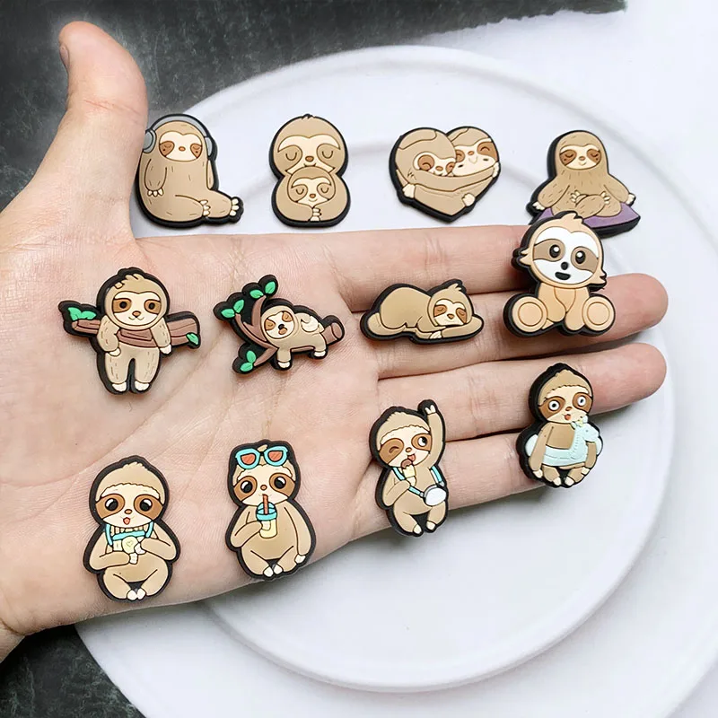 13-25pcs/set Lovely Sloth Animal Series ​for Shoe Charms Accessories for Classic Clog Shoe Decoration Kids Gifts