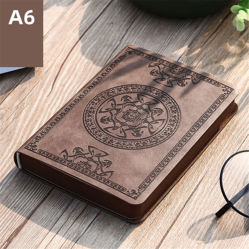 Vintage Notebook Leather Journal Notepad Personal Diary Thicken Sketchbook Lined Papers for Students Teachers Journaling