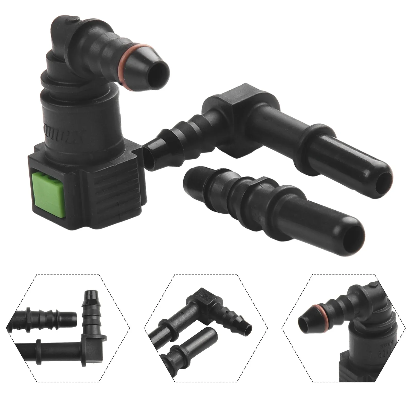 Carrrrr Fuellllll Lineee Hose Pipe Coupler Quick Release Connector Kit Elbow 7.89mm ID6 Release Gas Oil Pipe Connect Accessories