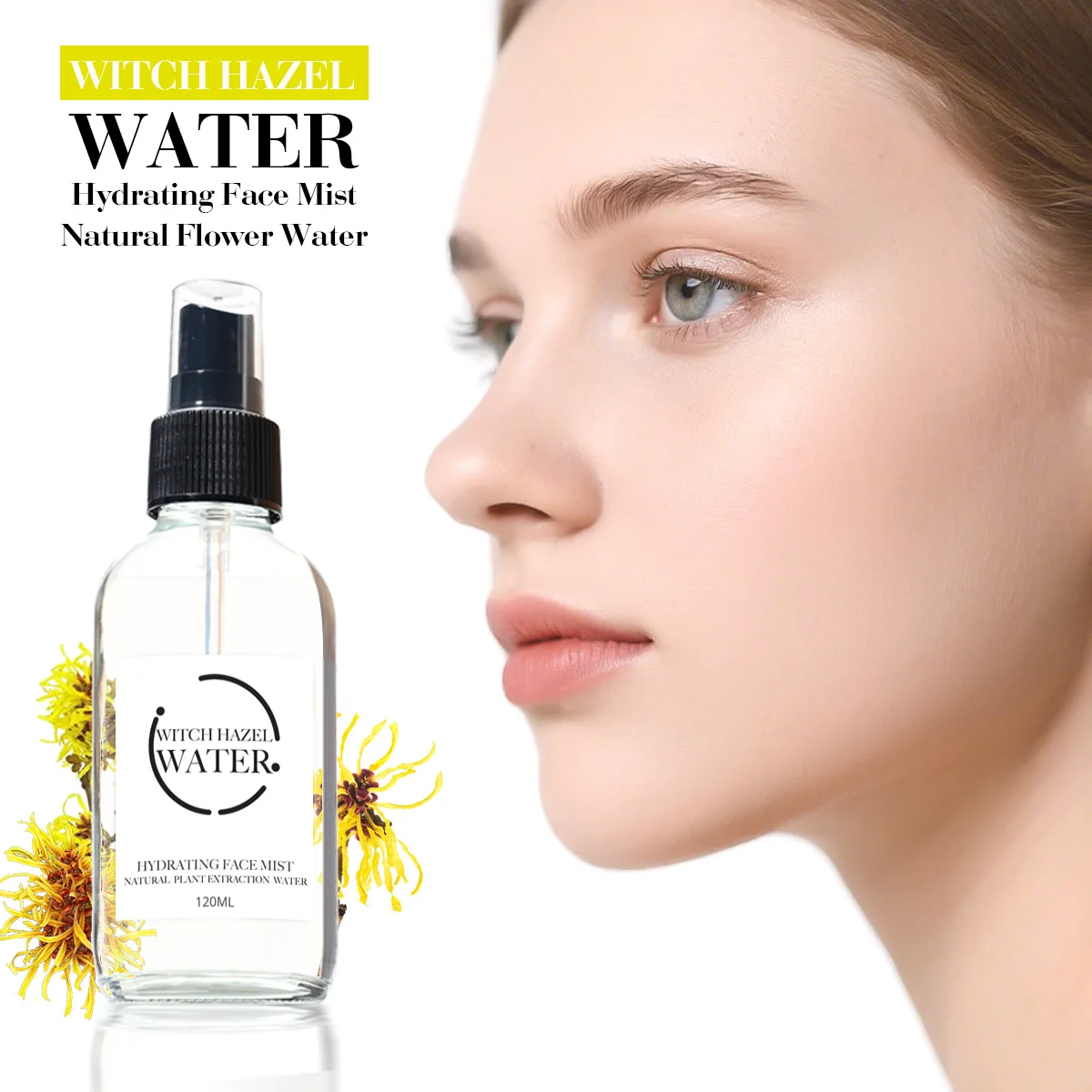 Hamamelis Pflanzenextrakt Gesichtshaut Feuchtigkeitsspendender und straffender Toner Körperhaut Feuchtigkeitsspendendes Spray Essenz Wassereulsion