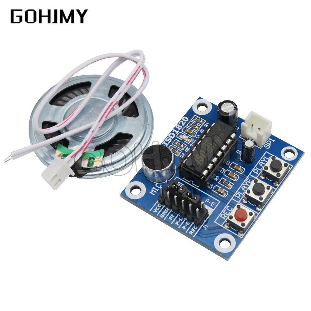 1pcs ISD1820 Voice Recording Recorder Module For With Mic Sound Audio Loudspeaker NEW