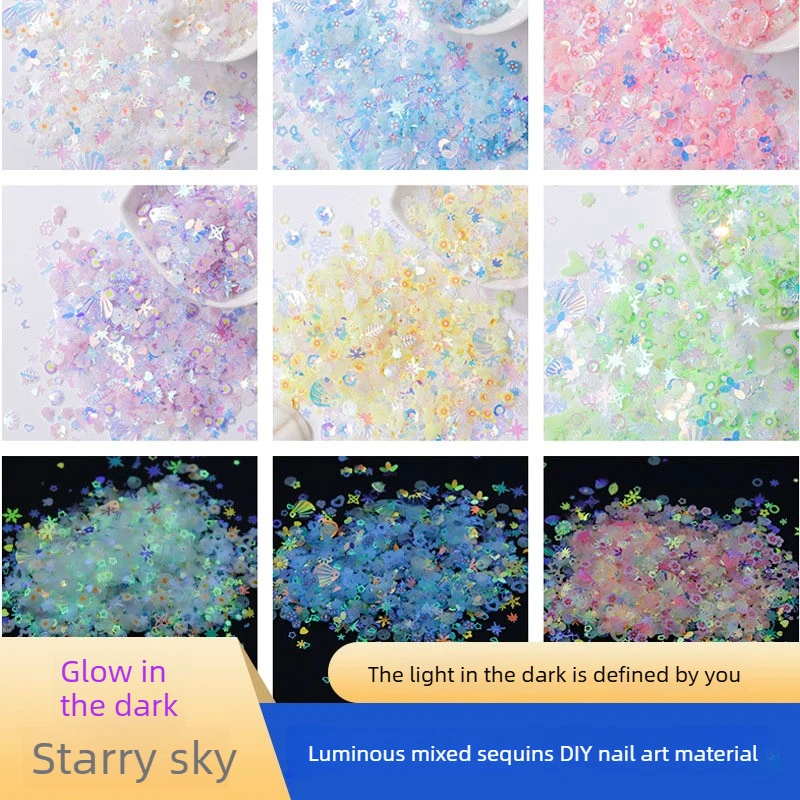 Luminous Mixed Sequins Glitter Flakes DIY Craft Accessories For Nail Art Resin Phone Case Filling