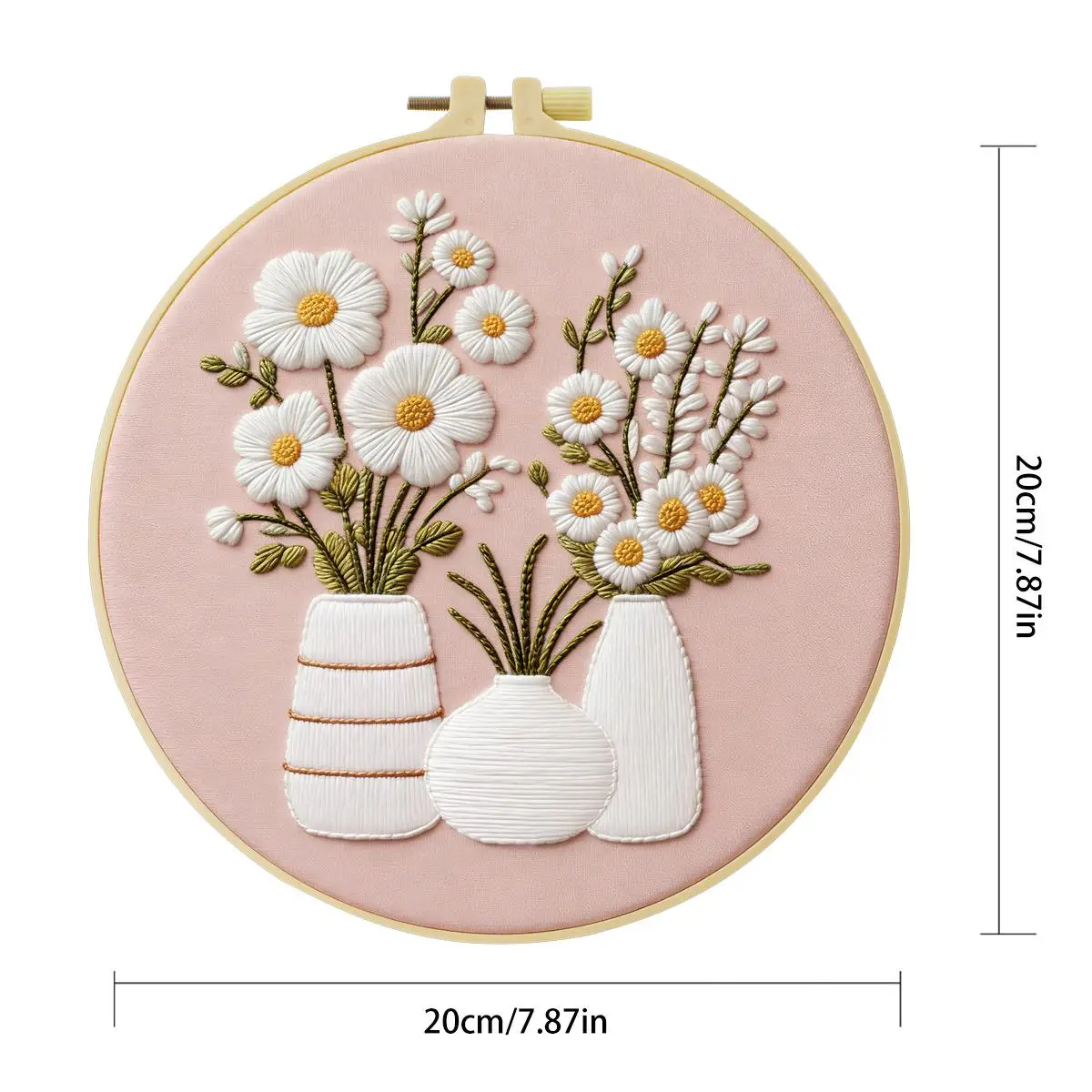 1 Stück 20X20CM/15X15CM 7,87/6,3 Zoll Vase Stickerei Starter-Kit DIY-Kit DIY-Stickerei-Set Handarbeiten Nähkunst Malerei – Detail 5