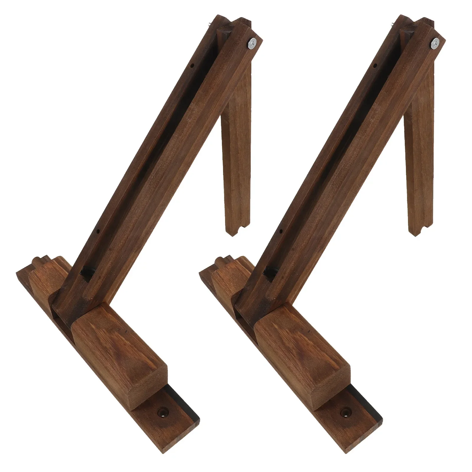 2Pcs Folding Wall Sconce Bracket Wall Mounted Wood Bracket Adjustable Light Holder for Reading Desk Spacesaving Wooden Hanging