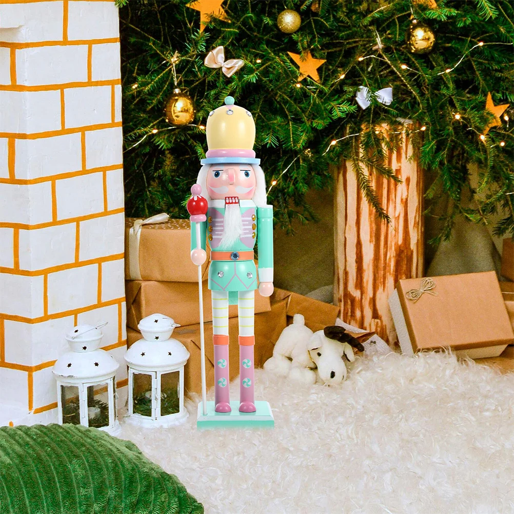 

Xmas Desktop Nutcracker Wooden Decoration Handcrafted Detail for Christmas Tree Base Table Shelf Holiday Cheer Home Festivity