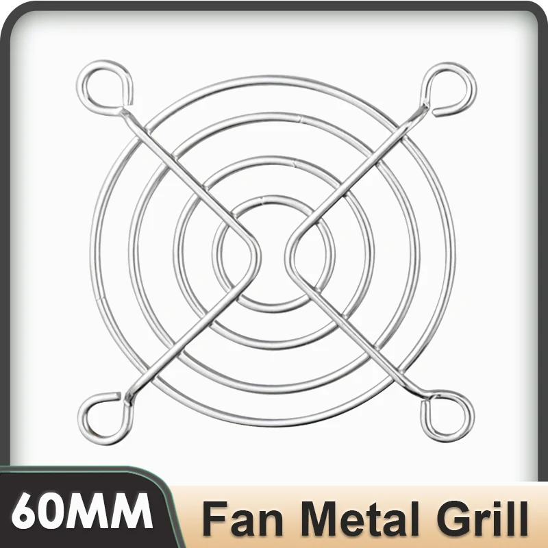 

Gdstime 10 Pcs 60mm Axial DC Fan Grill 6cm Fan Iron Net Silver Metal PC Finger Guard Protector for 60x60mm Cooling Cooler Fan