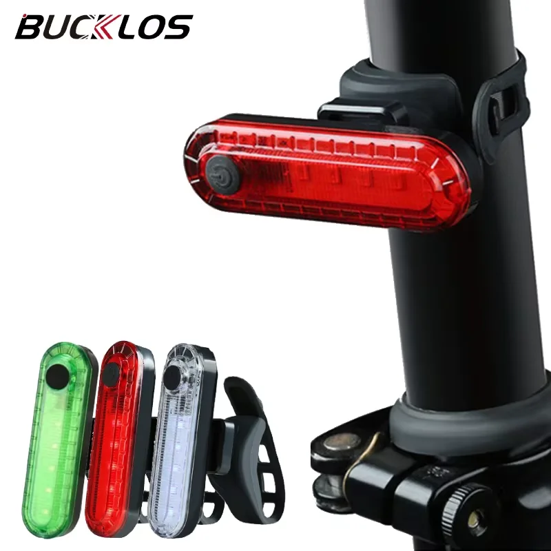 

BUCKLOS Bicycle 220mAh Rear Light IPX5 Waterproof Bike Taillight 4 Modes Bicycle Tail Lamps for MTB Road Plastic Bike LED Parts