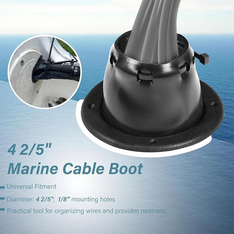 Marine Cable Boot - Boat Transom Steering Wires Boot with Cable Tie Protect Fuel Lines, Universal Fit for Yacht, Diameter 4 2/5