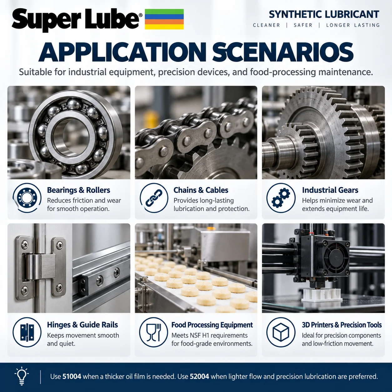 Original Super Lube 52004 51004 Synthetisches Öl Lebensmittelqualität NSF H1 Schmiermittel für 3D-Drucker Lager Ketten Getriebe Maschinen – Detail 6