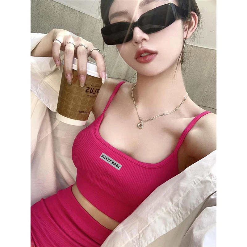 1Pc versione coreana del busto vestito senza maniche Spice Girls canotta Bottoming canotta Stretch Slim Sports Underwear Set