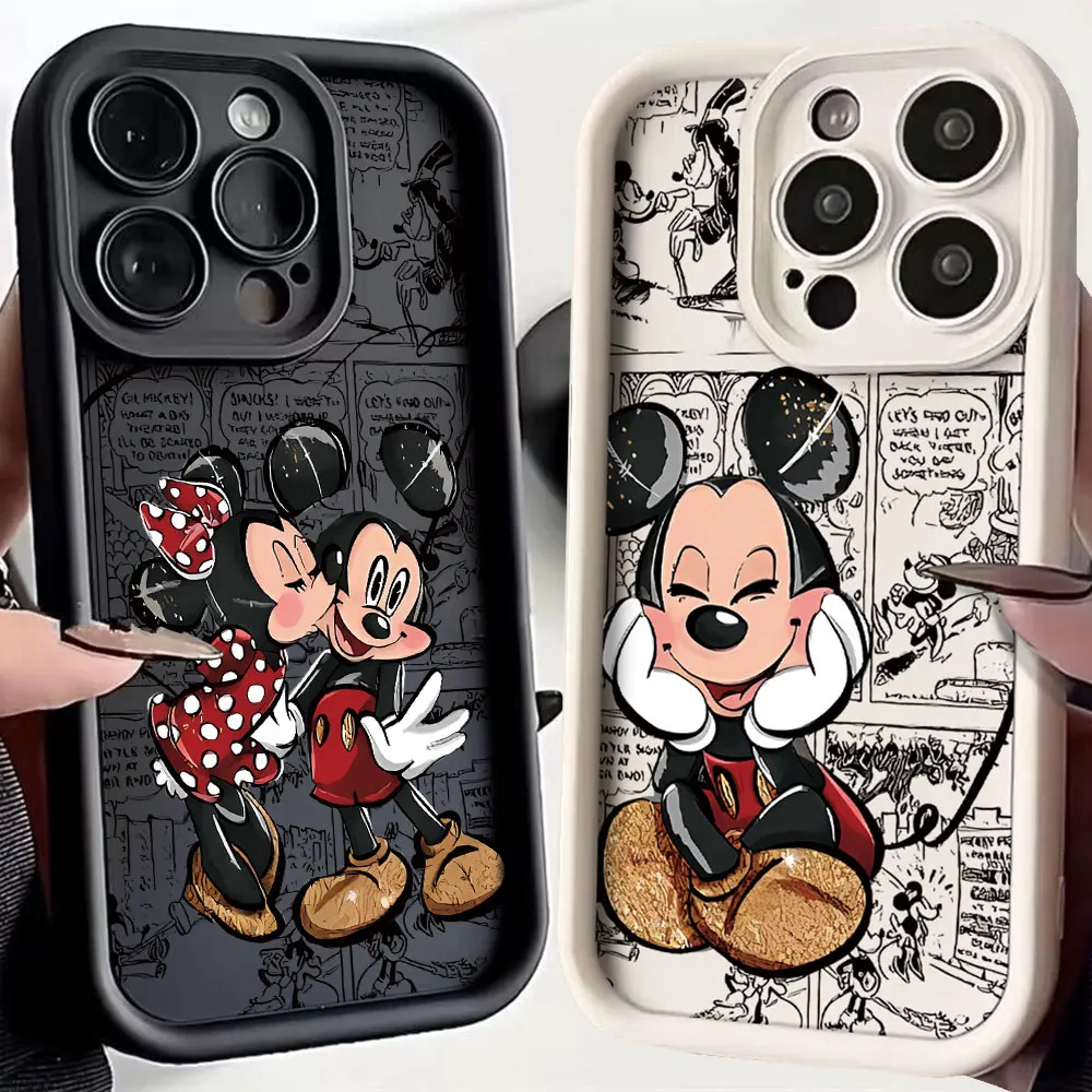 Casing ponsel Disney lucu Mickey Minnie, casing pelindung ponsel untuk OPPO A3 A3X A5 A7 A16 A17 A38 A53 A54 A55 A58 A72 A74 A76 A78 A94 A98 PRO 4G 5G