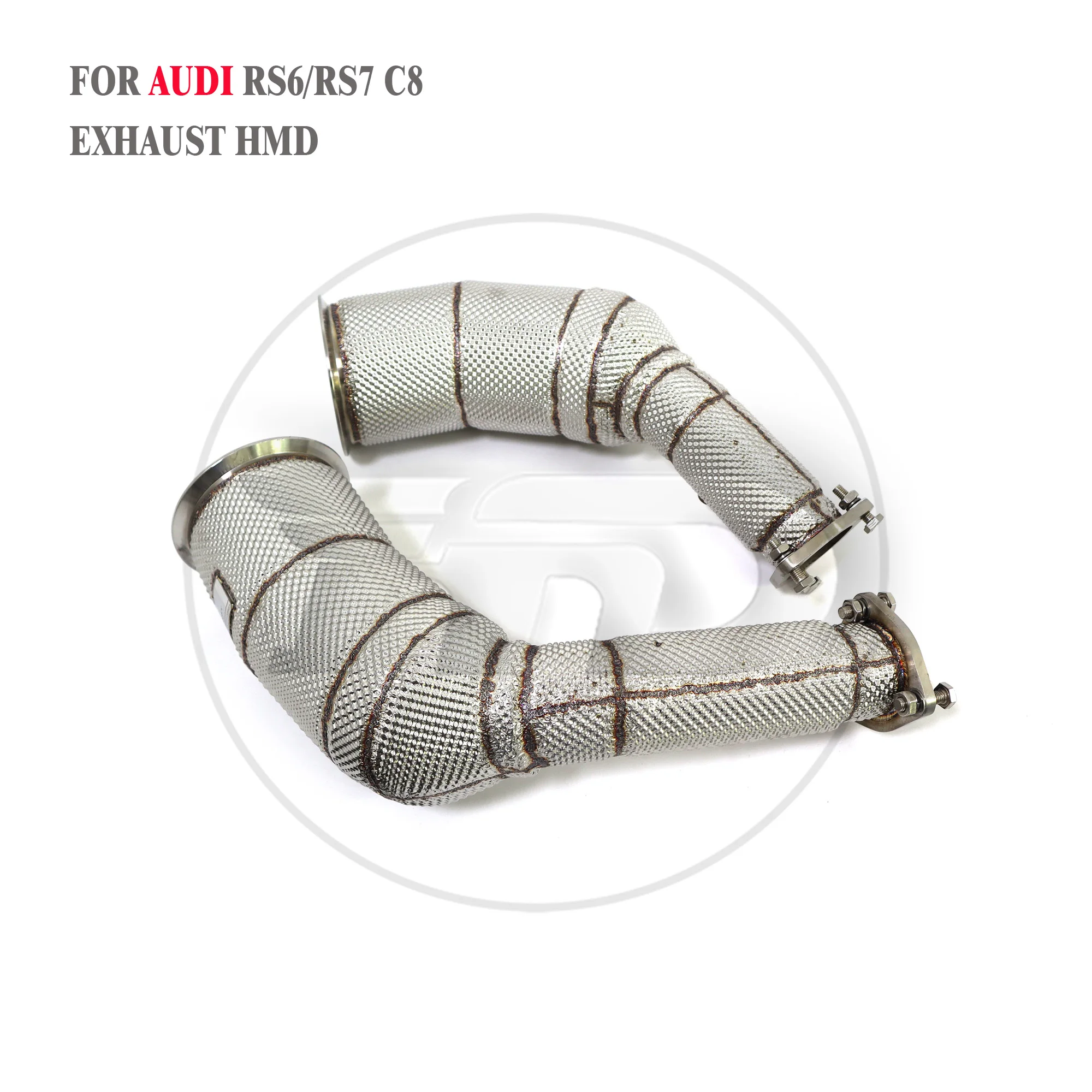 HMD Car Accessories High Flow Performance Downpipe for Audi RS6 RS7 C8 4.0T Catted Catless Pipe OPF Version