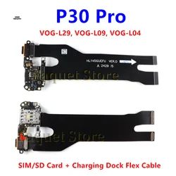 USB Type-C Charging Dock Flex Cable SIM/SD Card Reader With Microphone For Huawei P30 Pro SIM Holder Conecction Board