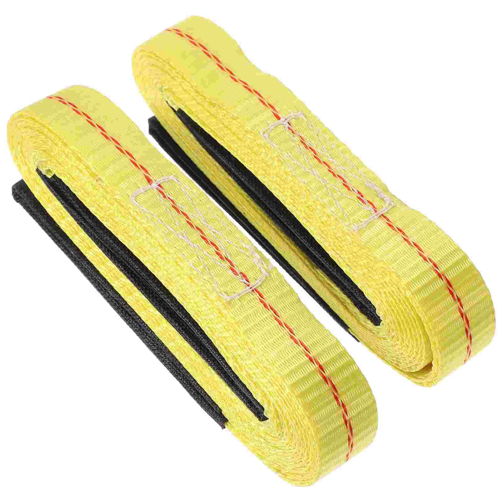 2 Pcs Tow Rope Web Sling Heavy Duty Lifting Slings Load Winch Straps for Hoist Moving Furniture with Flat Loops Webbing