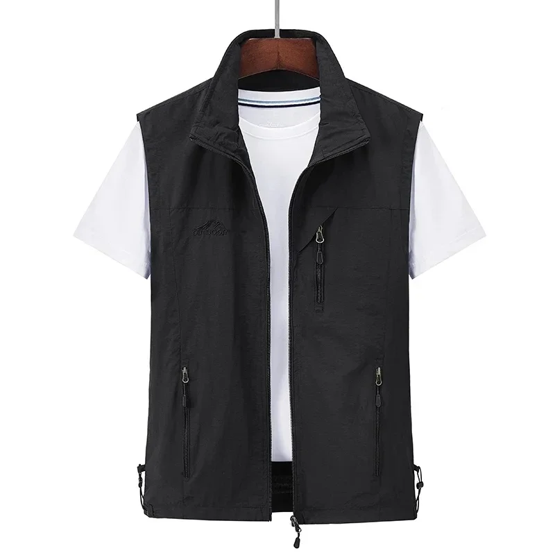 Stand up collar functional thin vest men's vest jacket top with camisole shoulder, high-end light luxury, spring and autumn, bot