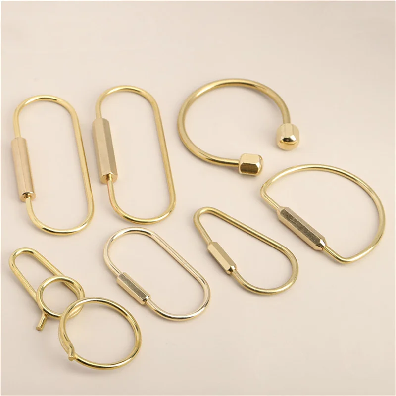 1X porte-clés en laiton serrure à vis Camping survie mousqueton hommes femmes Simple porte-clés accessoires