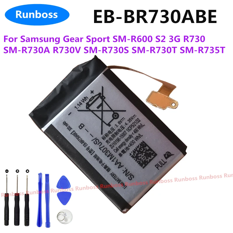 EB-BR730ABE 300mAh New Watch Battery For Samsung Gear Sport SM-R600 S2 3G R730 SM-R730A R730V SM-R730S SM-R730T SM-R735T