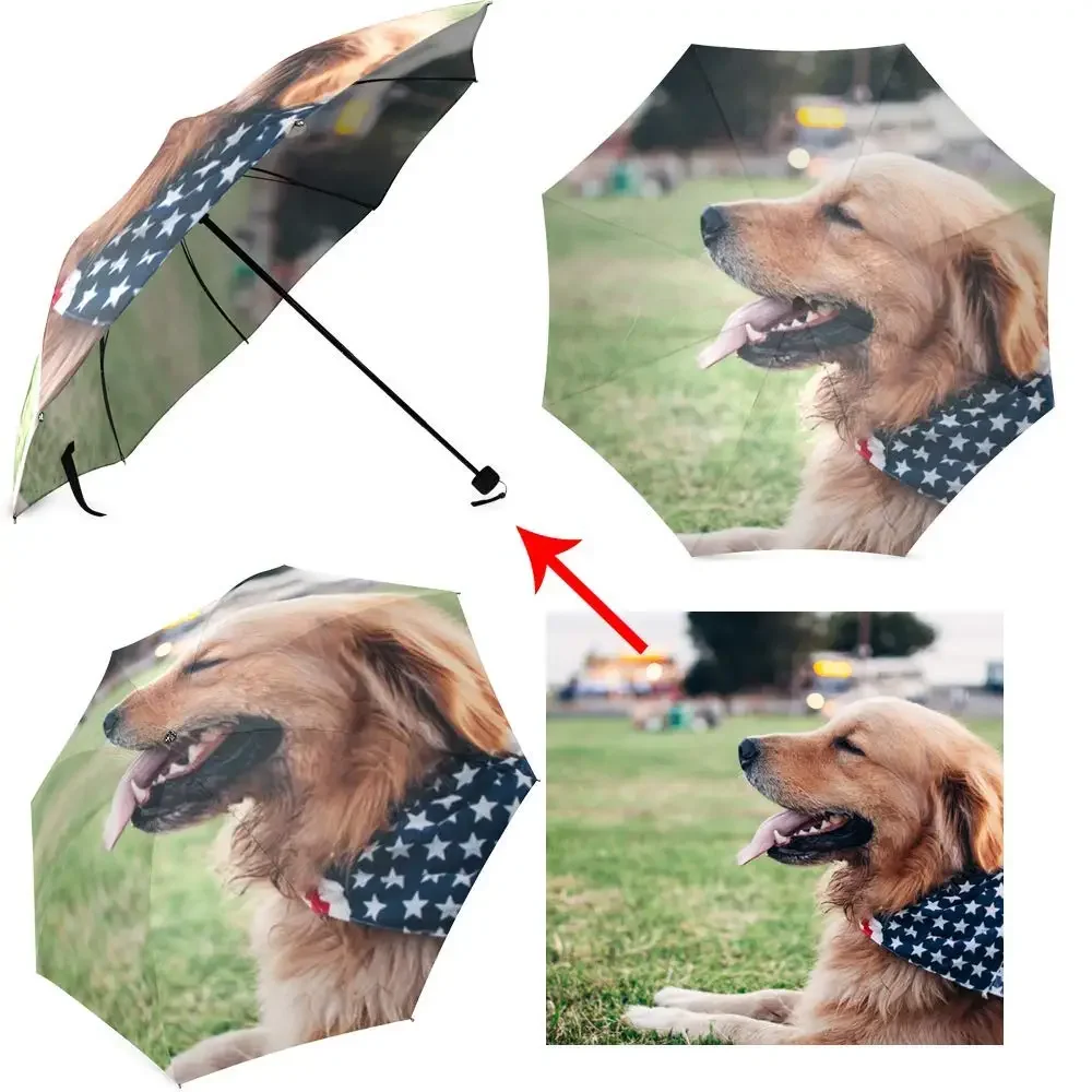 Custom Any Text Photo Umbrellas Personalized Umbrella with Photos Personalized Umbrella Automatic Foldable Design for Rain/Sunny