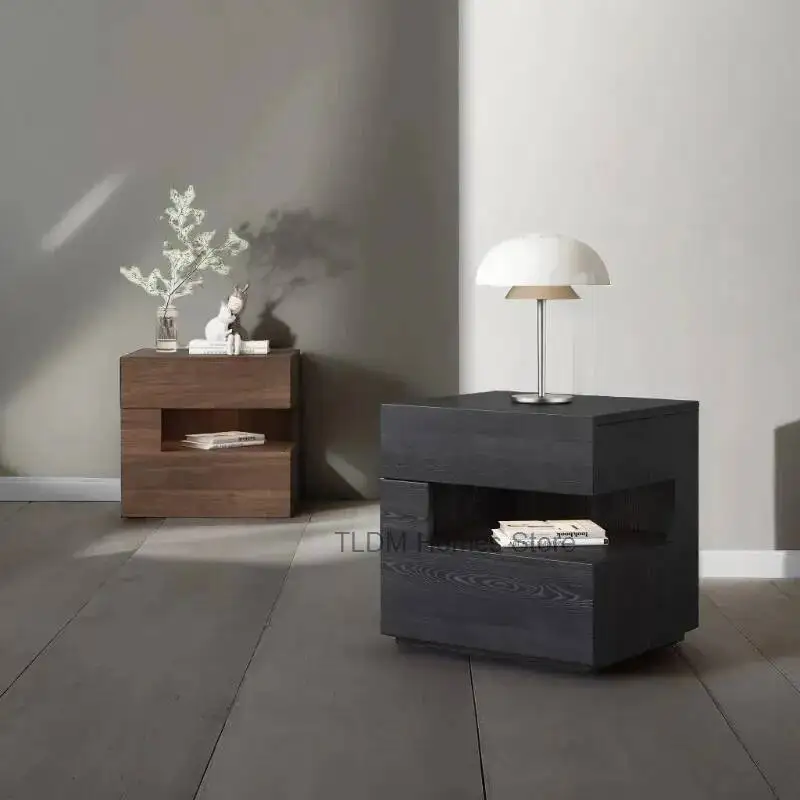 Mesa de Noche Móvil Económica, Estilo Nórdico, Librero, Gabinetes, Mesita de Noche de Lujo, Organizador de Madera, Criado Mudo, Muebles para el Hogar