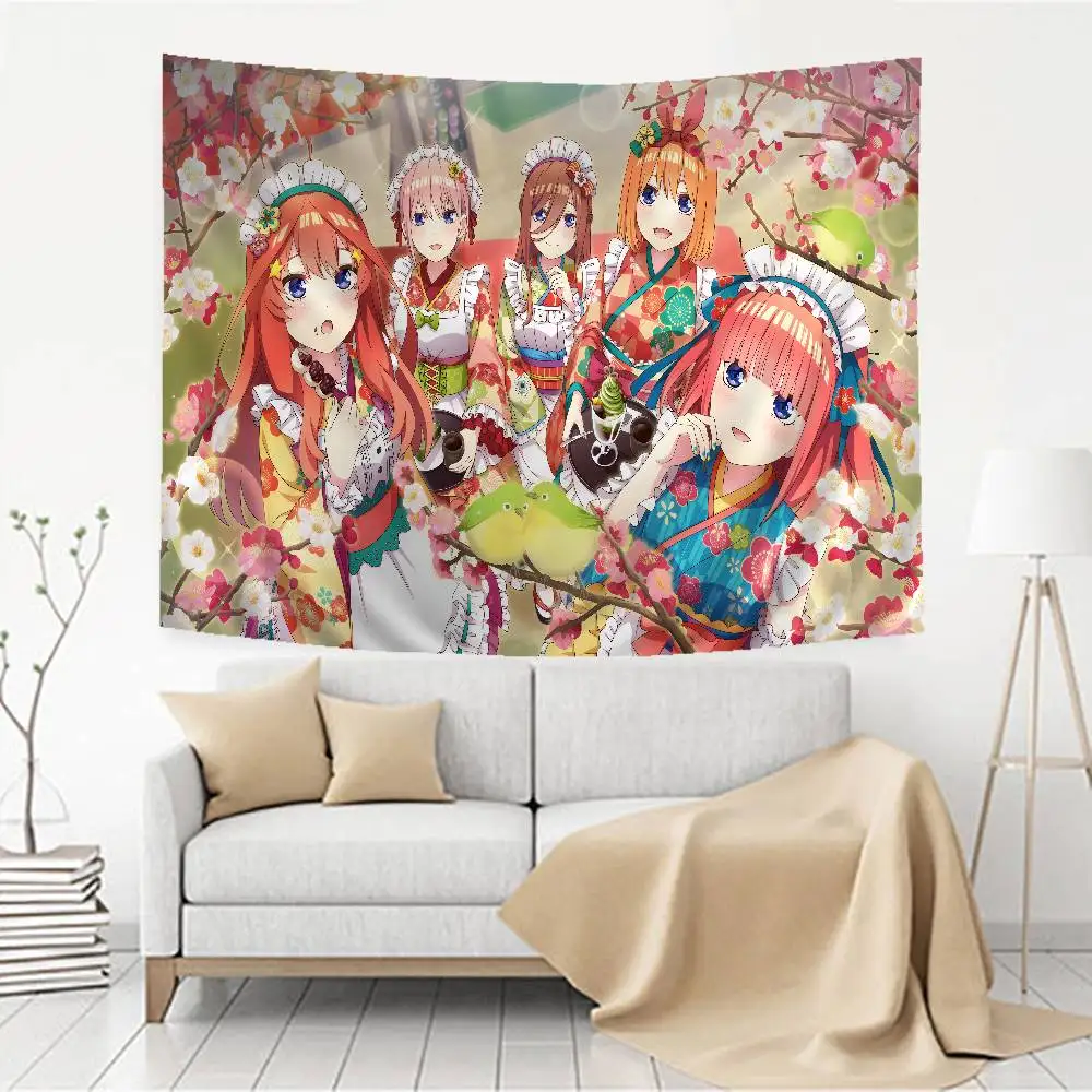 Japanese The Quintessential Quintuplets Colorful Tapestry Wall Hanging Hanging Tarot Hippie Wall Rugs Dorm Wall Art Decor