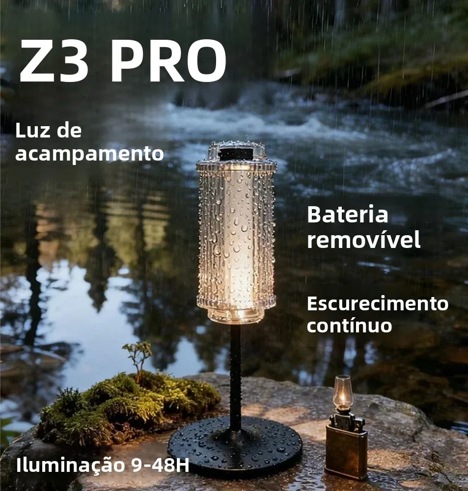 Z3 PRO luz tipo-c lanternas de acampamento recarregáveis lâmpada de barraca ao ar livre poderosa mini lanternas LED luz de acampamento
