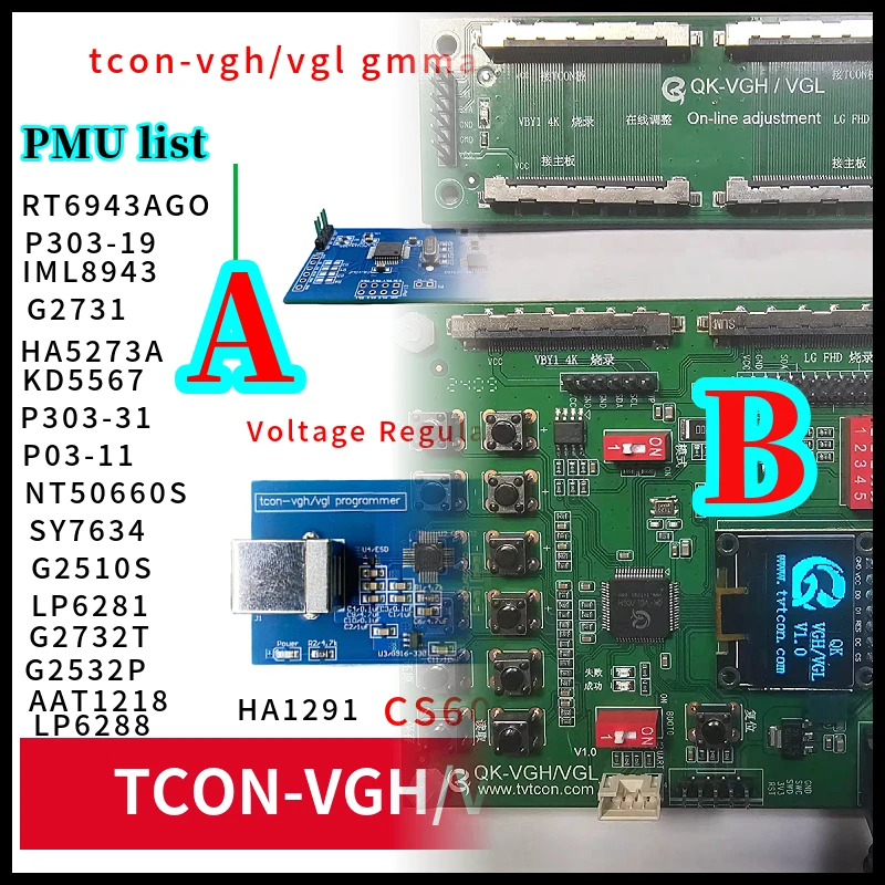 tcon programmer vgh vgl modified to fix broken Y color abnormal horizontal line