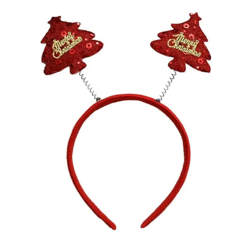 

652F повязка на голову с блестками для праздничной вечеринки MerryChristmas головной убор Санта/Снеговик обруч для волос для