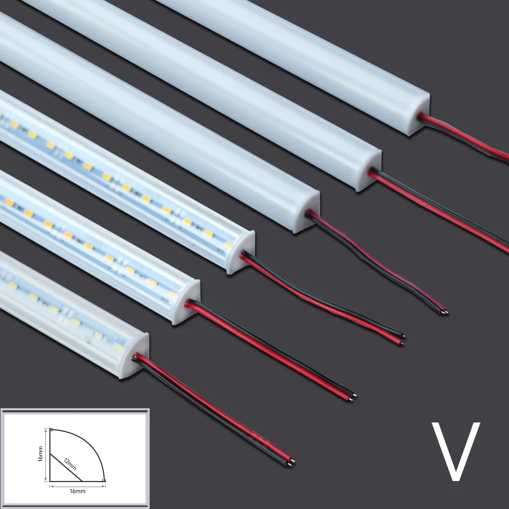 1-20 sztuk LED aluminiowy solidna listwa świetlna DC12V 50CM 20 cali U/V-shape 5730 36LEDs kanał aluminiowy LED oświetlenie do dekoracji domu