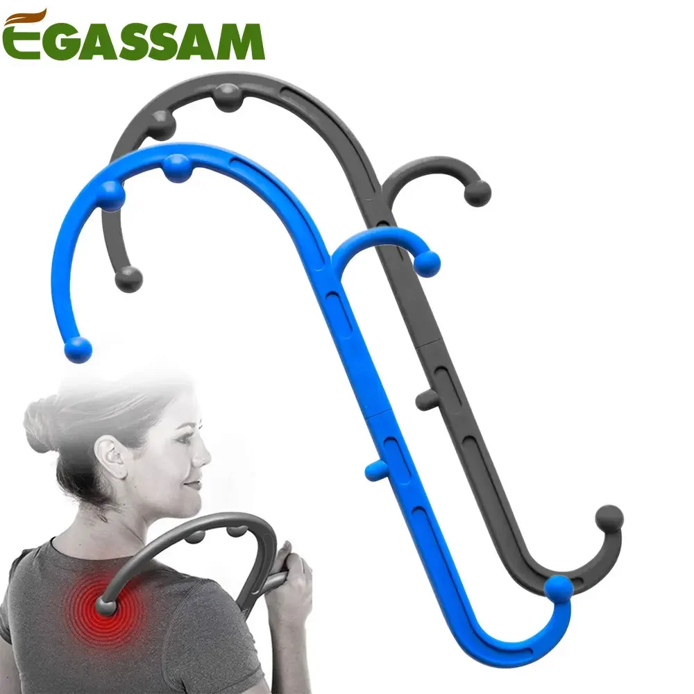 1Pcs Back and Neck Massager for Trigger Point Fibromyalgia Pain Relief and Self Massage Hook Cane Therapy