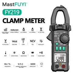 MASTFUYI Advanced Digital Clamp Multimeter AC and DC Current Voltage Measurement True RMS Professional Electrician Tester Tools