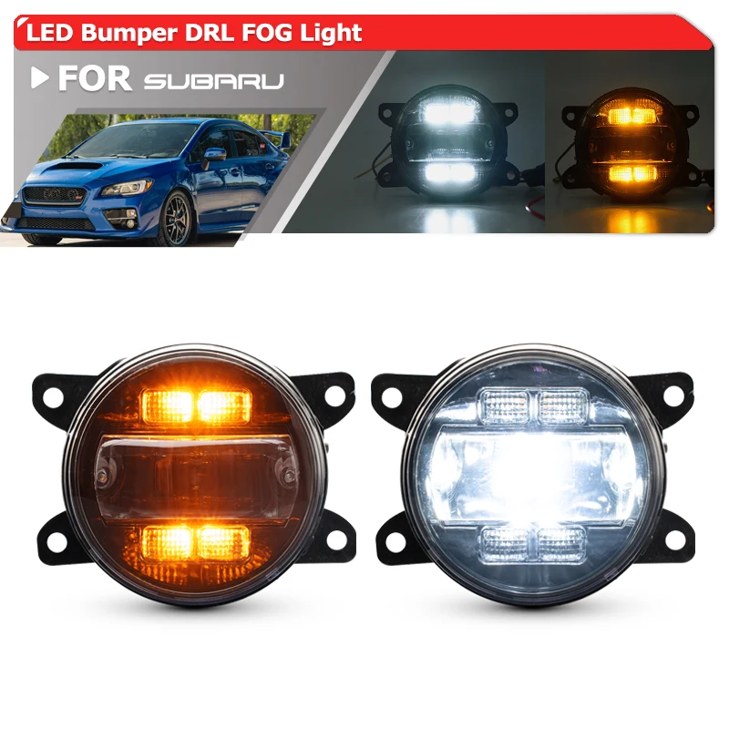 

3в1 светодиодный передний бампер DRL/туман/сигнал поворота для Subaru WRX STI 2015-2021 Impreza XV Forester Levorg BRZ Legacy