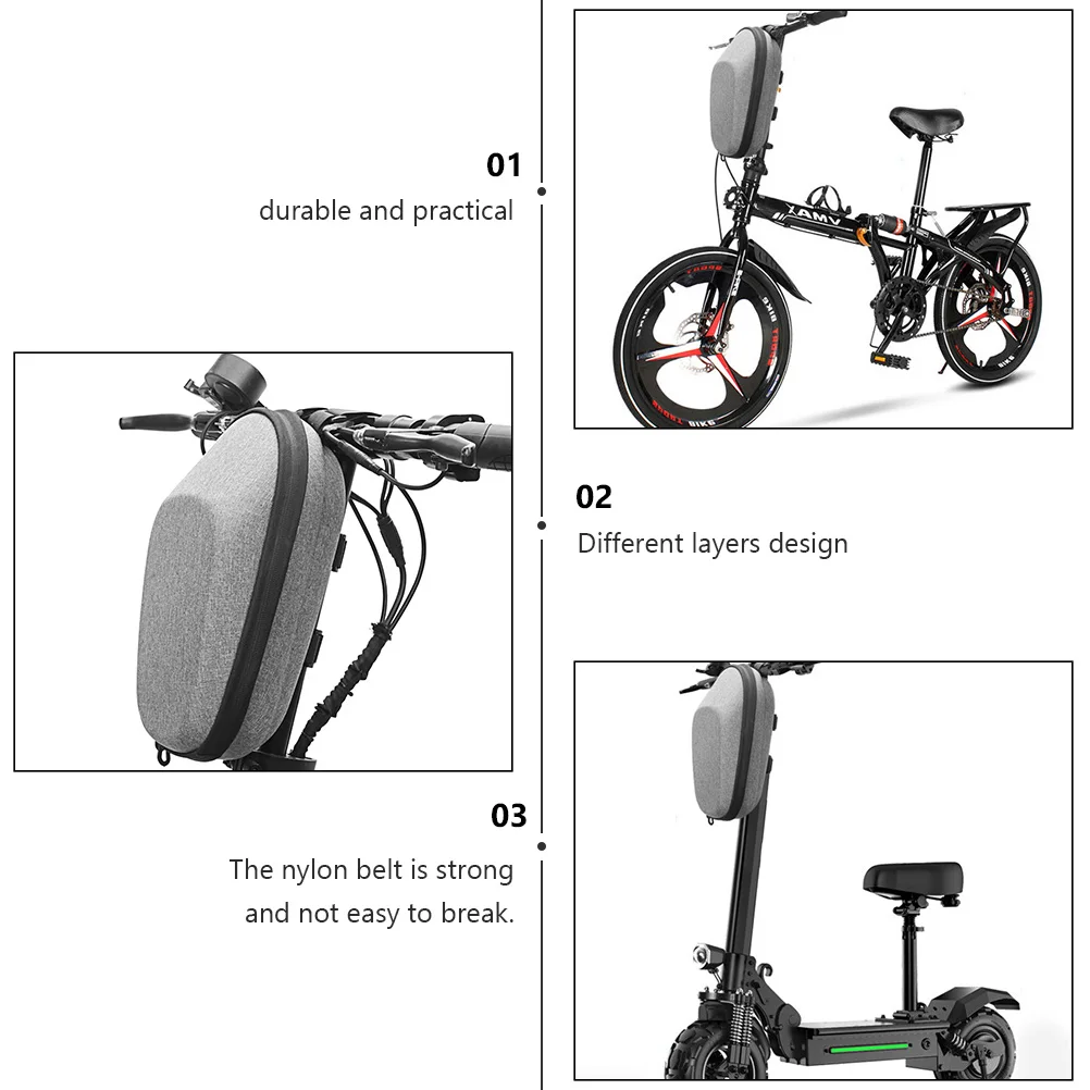 

1pc Eva Handlebar Pouch Multifunctional Bike Bag Scooter Storage Bag Large Capacity For Phone Keys Tools Water Bottle Electric