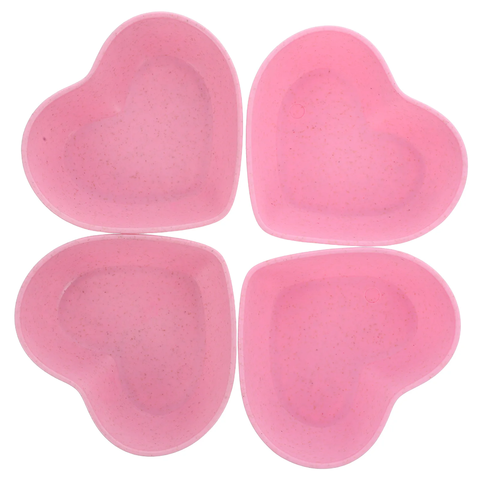 

4Pcs Heart Shape Sauce Bowls Eco-Friendly Wheat Straw Mini Dishes for Sauces Dips Condiments Soy Sauce Appetizers