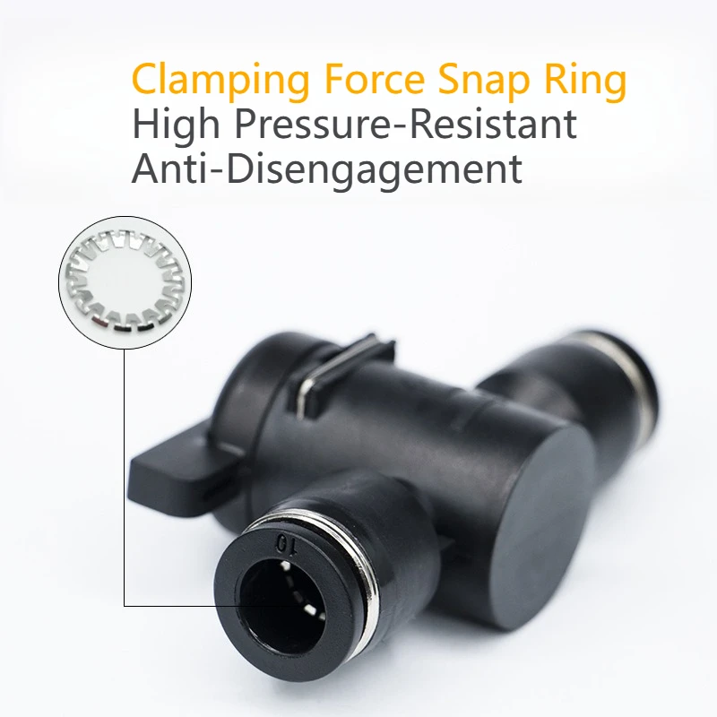 10pcs BTC 8mm 10mm  Plastic Pneumatic Push in Quick Joint Connector Hand Valve To Turn Switch Manual Ball Current-limiting