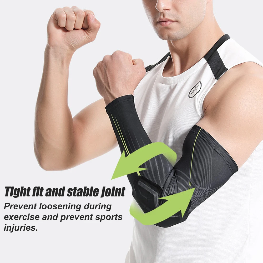 1Pcs Elbow Pads with Padded Compression Shield Shape Arm Sleeves for Protection - Suitable for Basketball, Volleyball